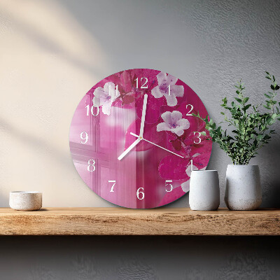 Ronde glazen klok Bloemen
