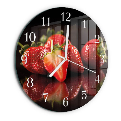Ronde glazen klok Aardbeien