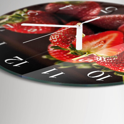 Ronde glazen klok Aardbeien