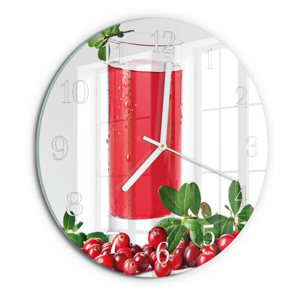 Ronde glazen klok Cranberries