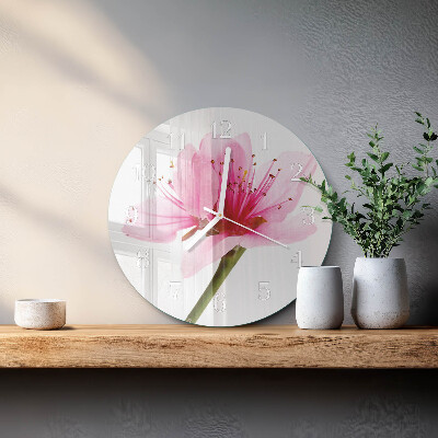 Ronde glazen klok Bloem