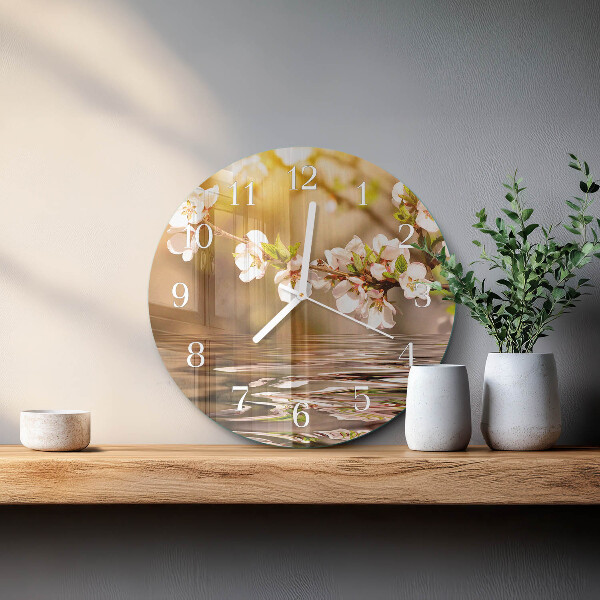 Ronde glazen klok Bloemen