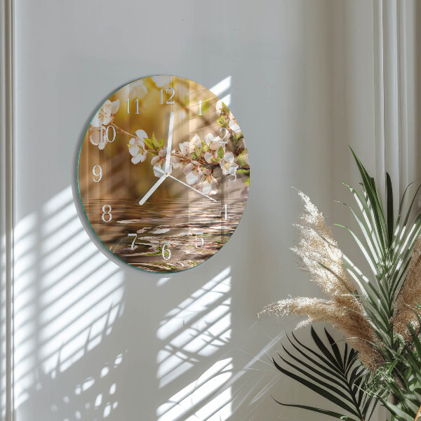 Ronde glazen klok Bloemen