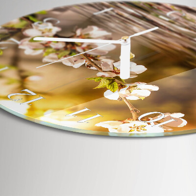 Ronde glazen klok Bloemen