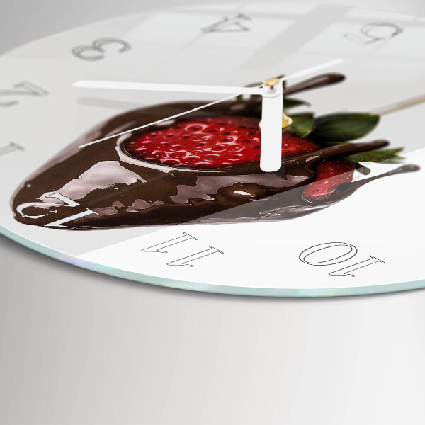 Ronde glazen klok Chocolade