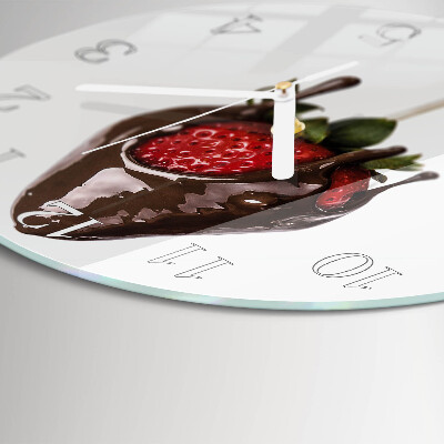 Ronde glazen klok Chocolade