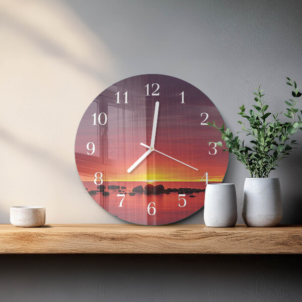Ronde glazen klok Zonsondergang