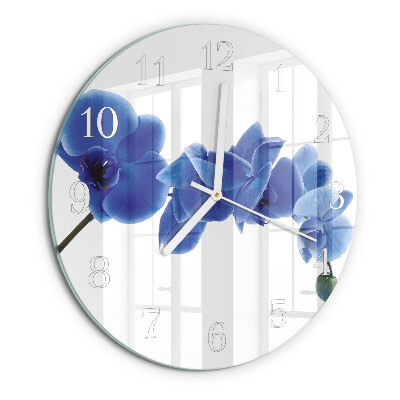 Ronde glazen klok Orchidee