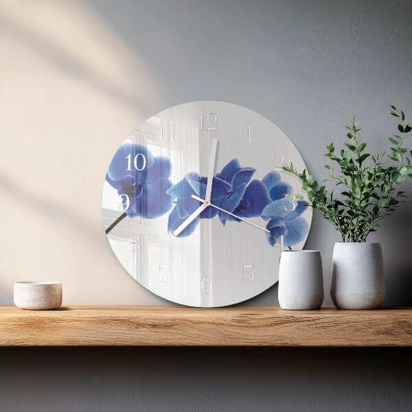 Ronde glazen klok Orchidee