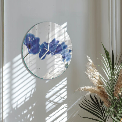 Ronde glazen klok Orchidee