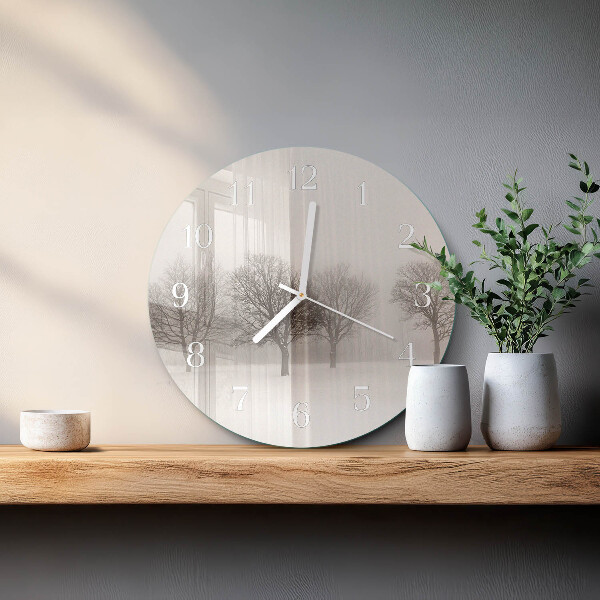 Ronde glazen klok Winter