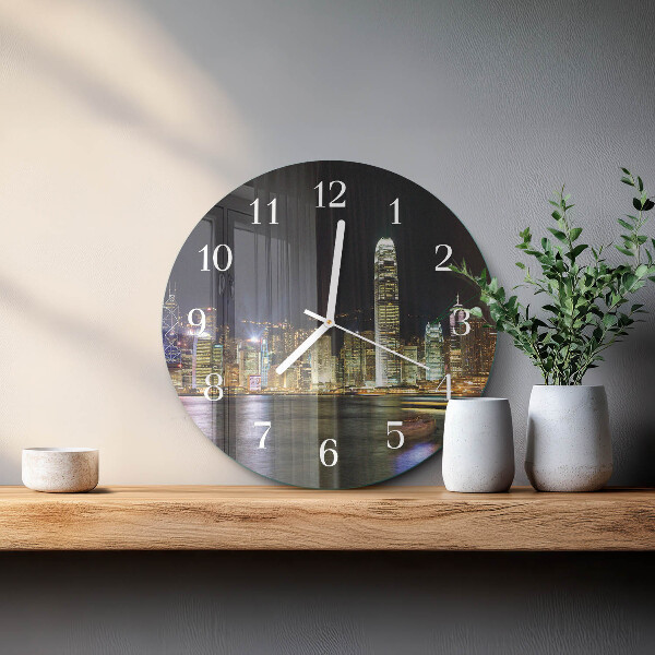 Ronde glazen klok Horizon