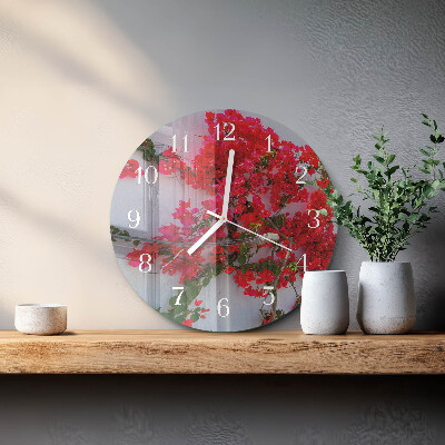 Ronde glazen klok Bloemen