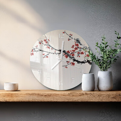 Ronde glazen klok Bloemen