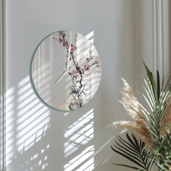 Ronde glazen klok Bloemen