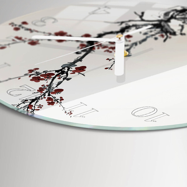 Ronde glazen klok Bloemen