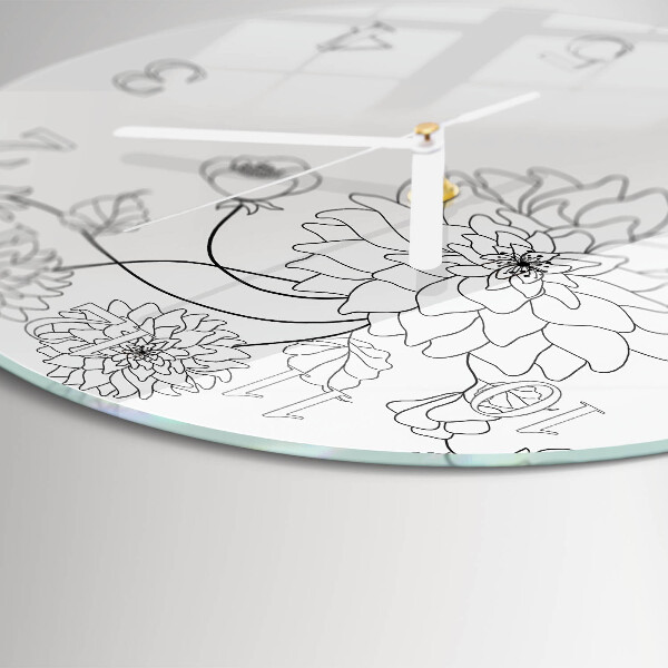 Ronde glazen klok Bloemen
