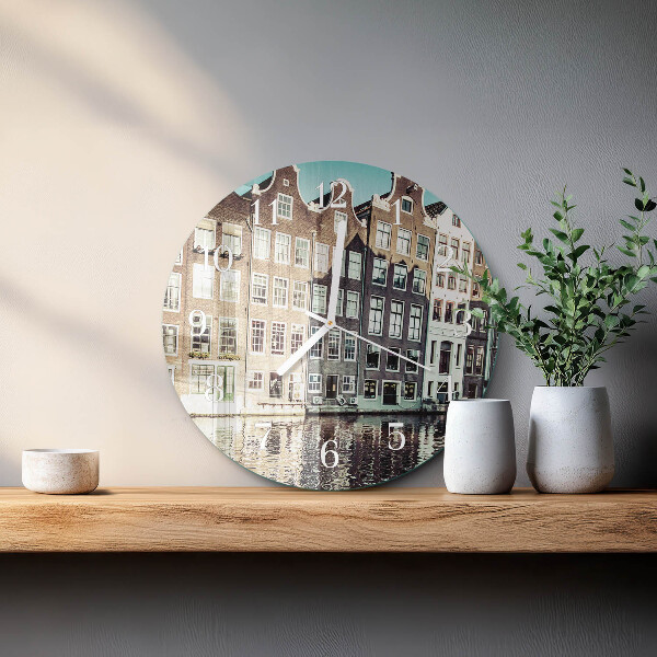 Ronde glazen klok Huizen