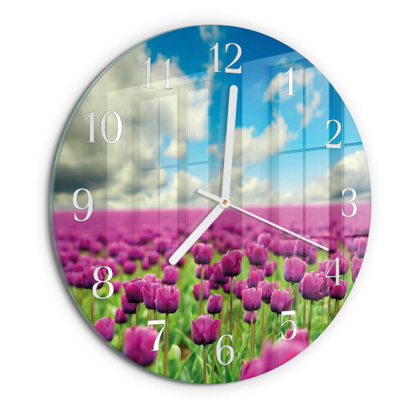 Ronde glazen klok Tulpen