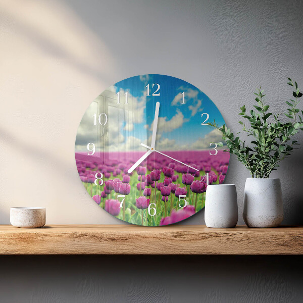 Ronde glazen klok Tulpen