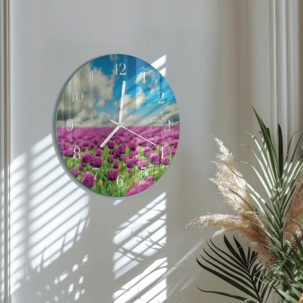 Ronde glazen klok Tulpen