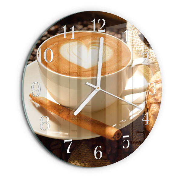 Ronde glazen klok Koffiehart
