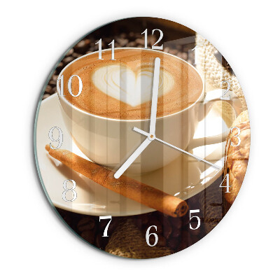Ronde glazen klok Koffiehart