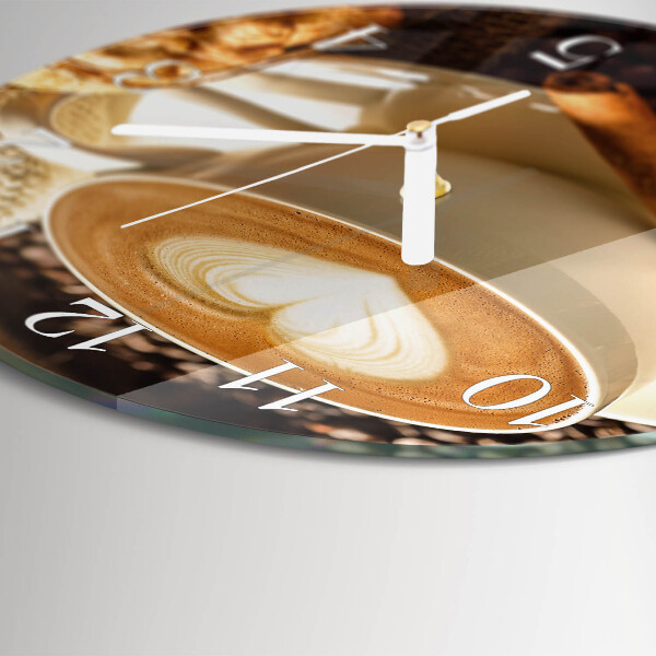 Ronde glazen klok Koffiehart