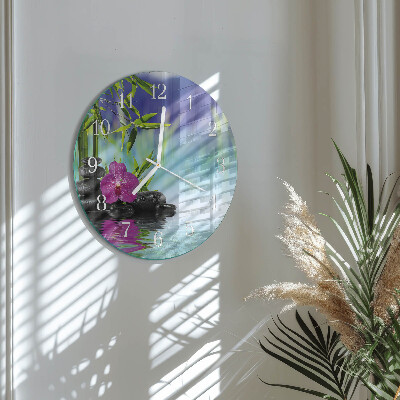 Ronde glazen klok Spa Orchid