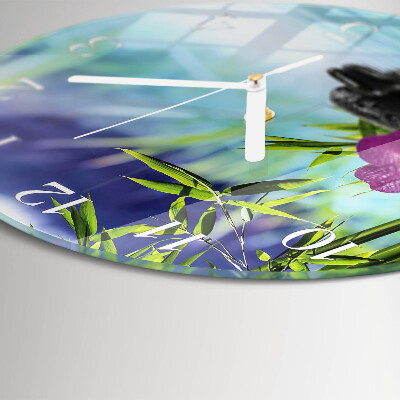 Ronde glazen klok Spa Orchid