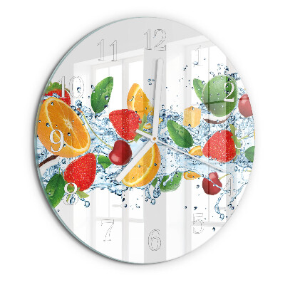 Ronde glazen klok Fruit