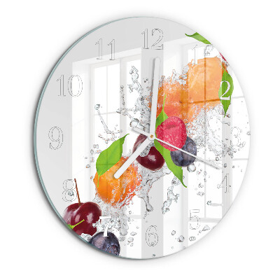 Ronde glazen klok Fruit
