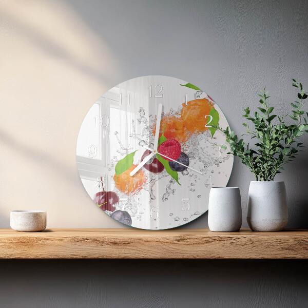 Ronde glazen klok Fruit