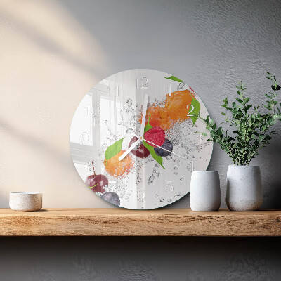 Ronde glazen klok Fruit