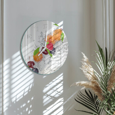 Ronde glazen klok Fruit