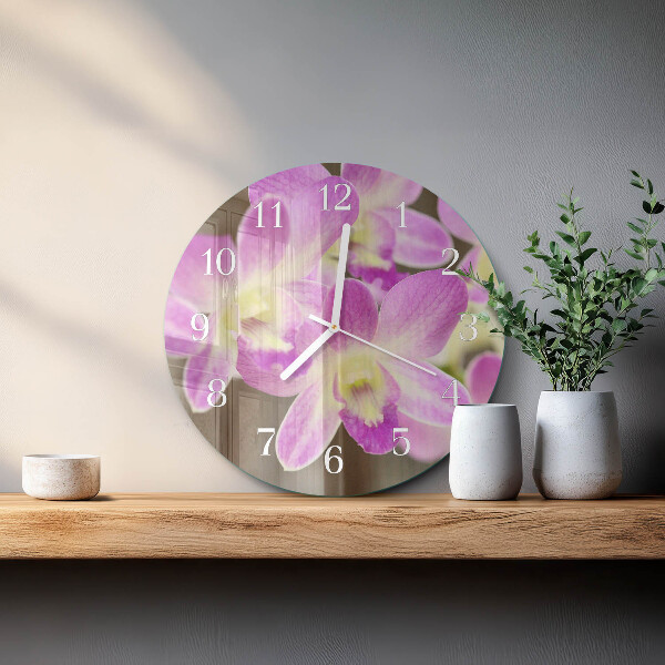 Ronde glazen klok Bloemen