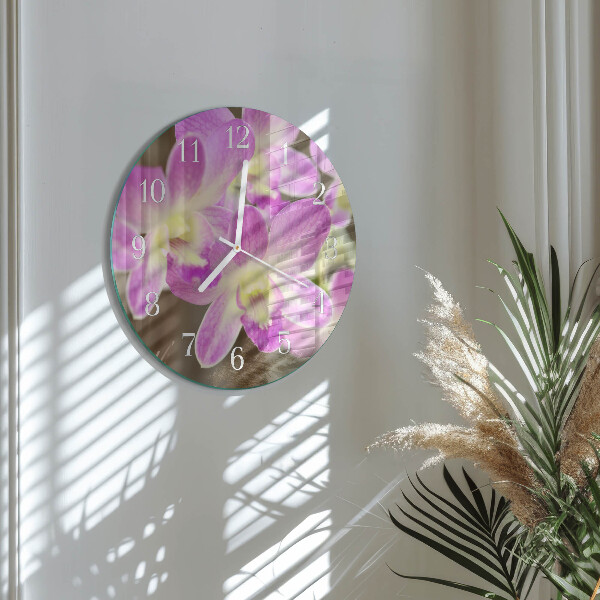 Ronde glazen klok Bloemen