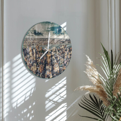 Ronde glazen klok New York