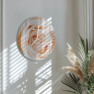 Ronde glazen klok Roos
