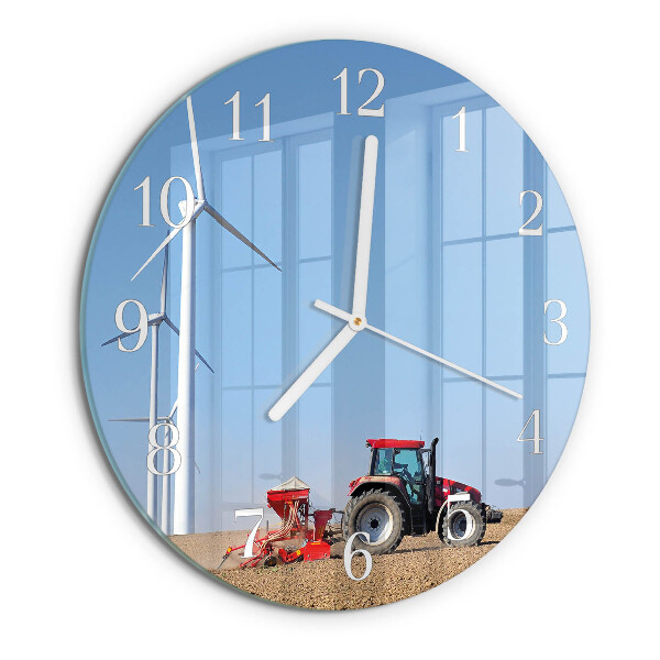 Ronde glazen klok Tractorveld