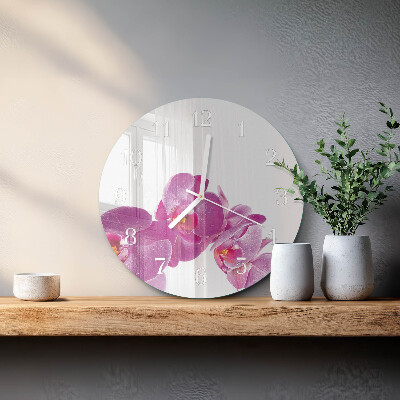 Ronde glazen klok Orchidee