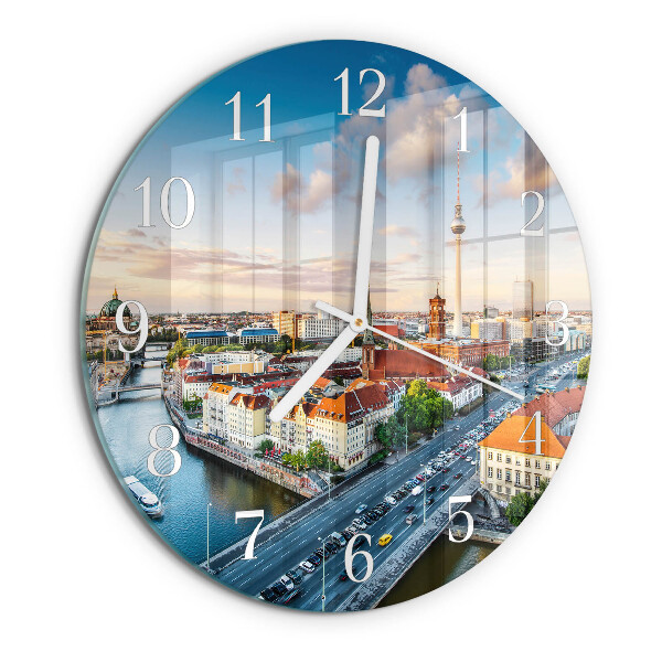 Ronde glazen klok Stadsrivier