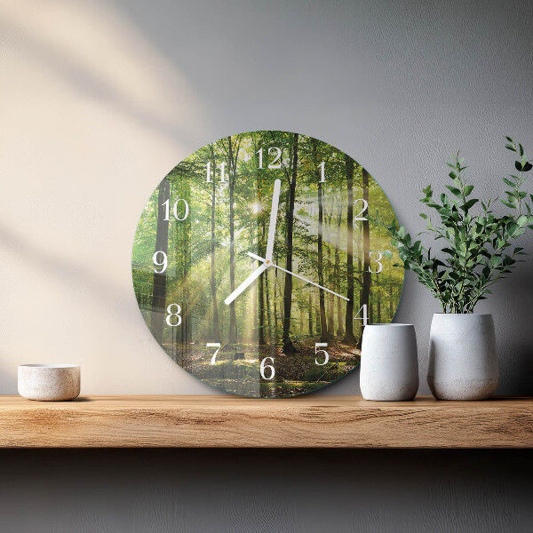 Ronde glazen klok Bosnatuur