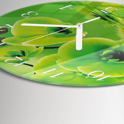 Ronde glazen klok Orchidee