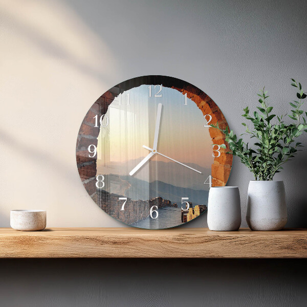 Ronde glazen klok Grote Muur van China