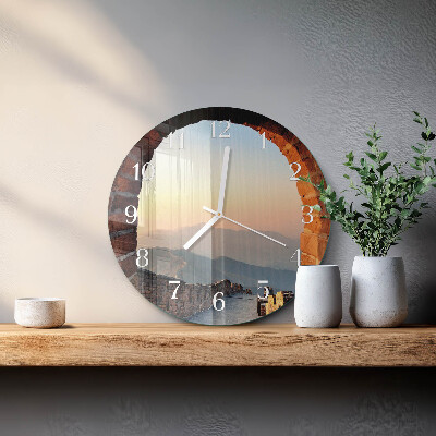 Ronde glazen klok Grote Muur van China