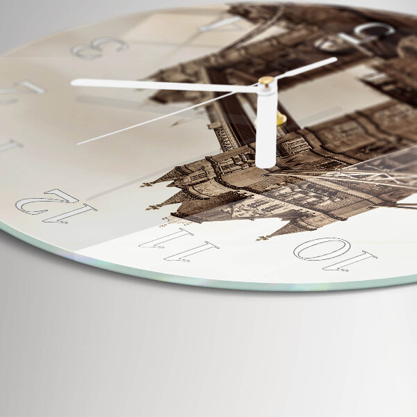 Ronde glazen klok Horizon