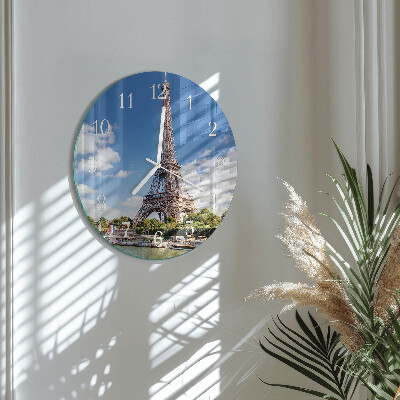 Ronde glazen klok Eiffeltoren