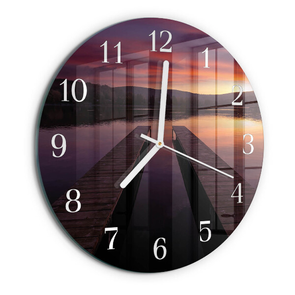 Ronde glazen klok Zonsondergang