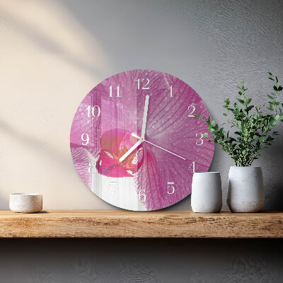 Ronde glazen klok Orchidee